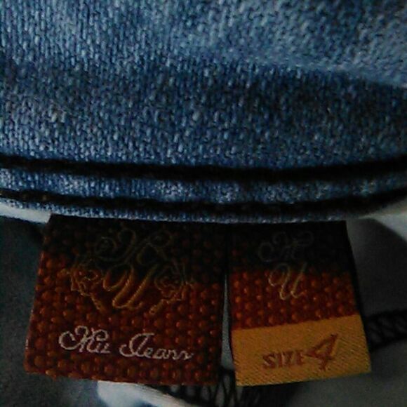 Mu Light Wash Retro Jeans With Bling - Picture 9 of 13